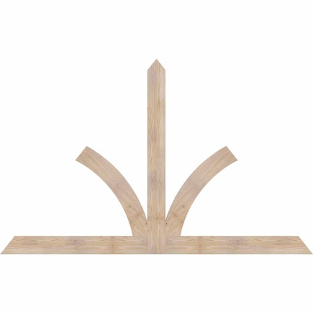 Ekena Millwork Richland Smooth Timber Gable Bracket, Douglas Fir, 96"W x 60"H x 1 1/2"D x 5 1/2"F, 15/12 Pitch GBW096X60X0206RIC00SDF